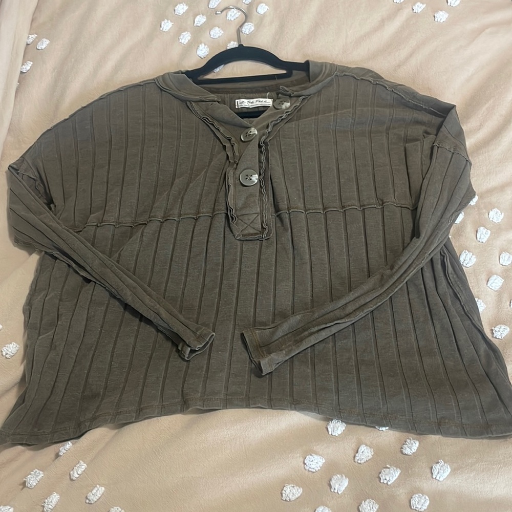 NWOT We The Free In The Mix Ribbed Top in Olive - Picture 2 of 3